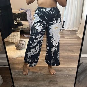 High wasted floral pants